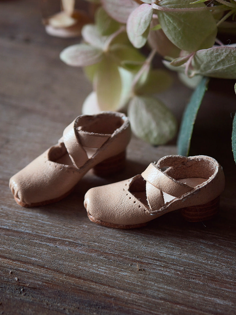 Handmade Shoes for Blythe/Obitsu, Leather Ballet Flats
