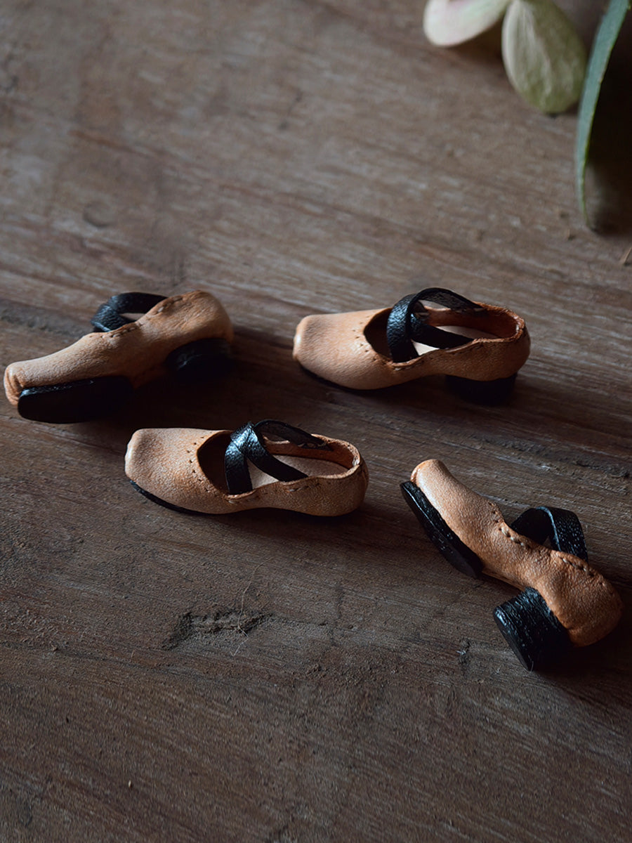Handmade Shoes for Blythe/Obitsu, Leather Ballet Flats