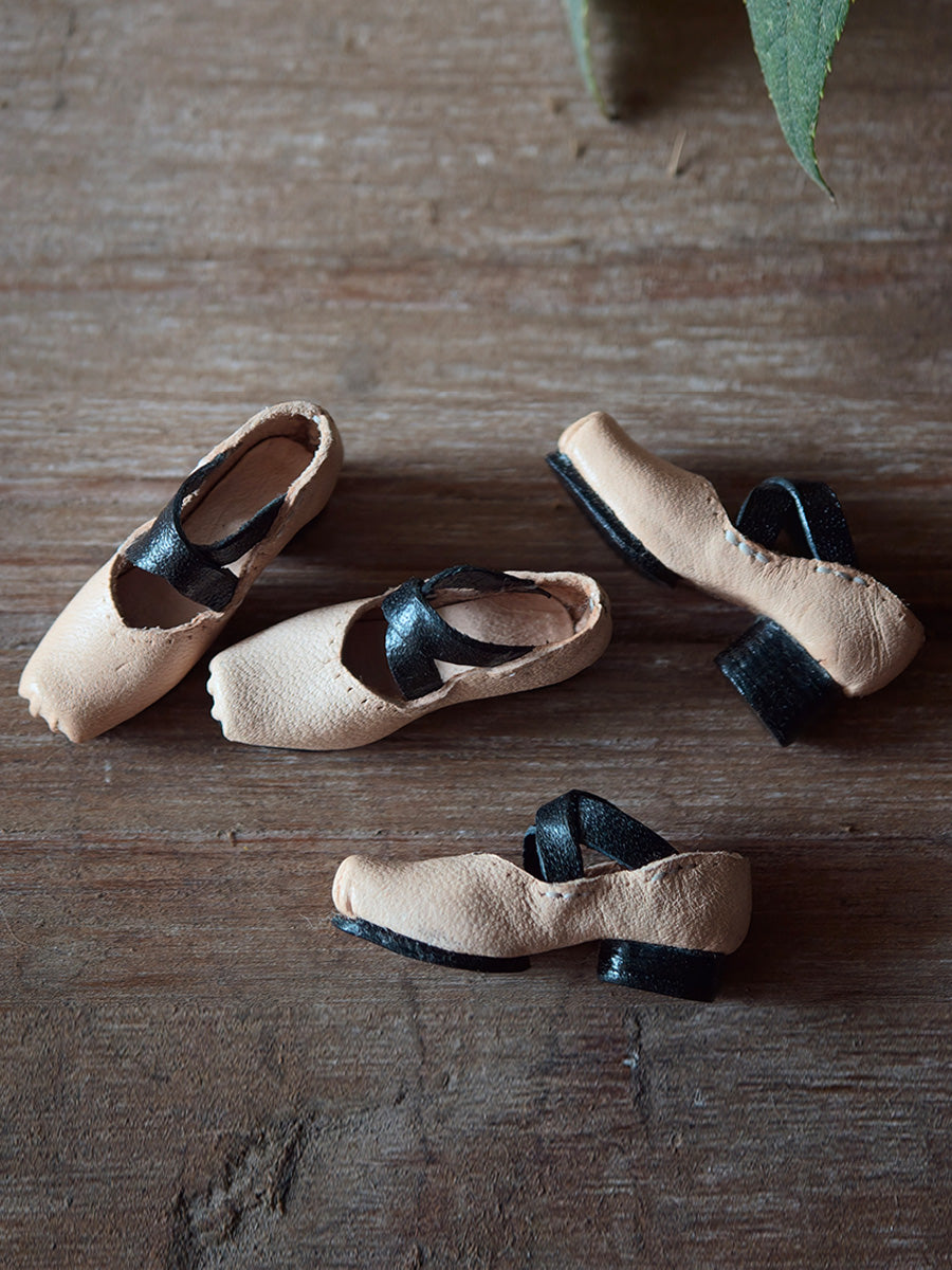 Handmade Shoes for Blythe/Obitsu, Leather Ballet Flats