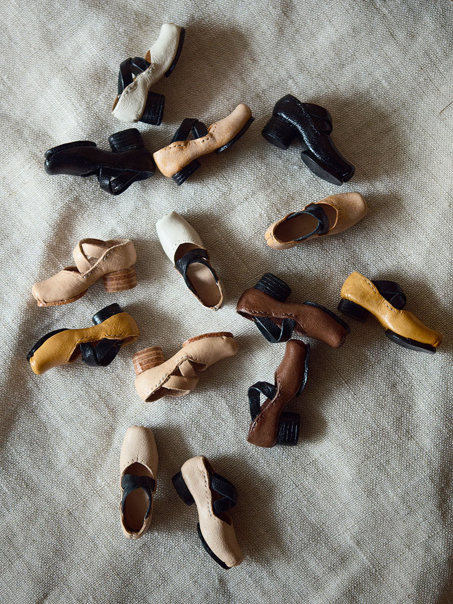 Handmade Shoes for Blythe/Obitsu, Leather Ballet Flats