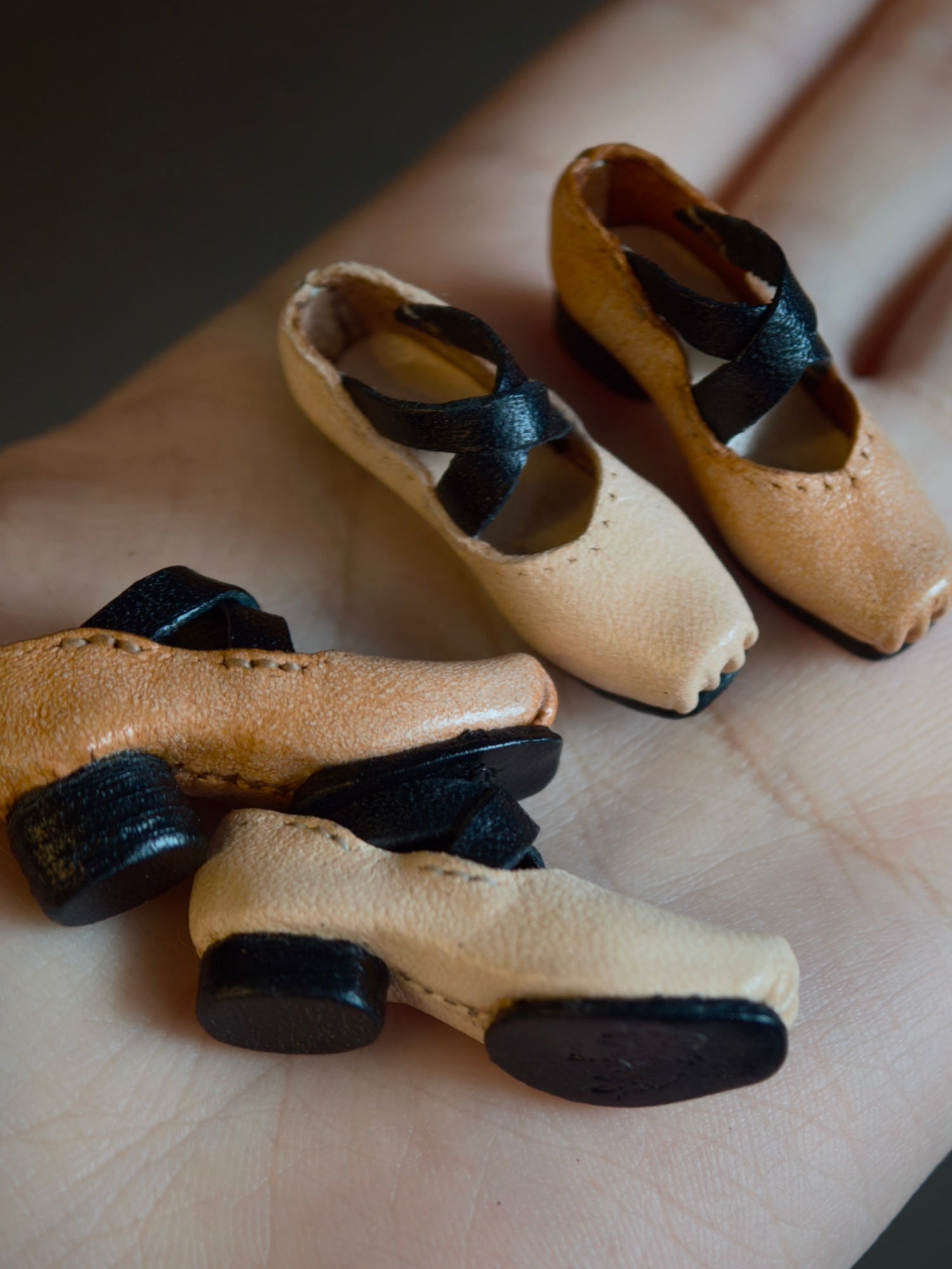 Handmade Shoes for Blythe/Obitsu, Leather Ballet Flats