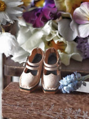 Leather Mary Jane Beige Blythe Flats | ToastDoll