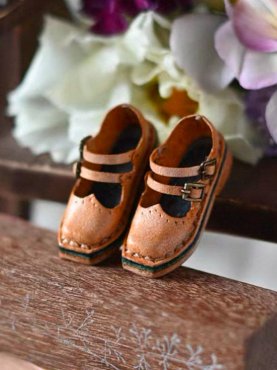 Leather Mary Jane Bronze Blythe Flats | ToastDoll