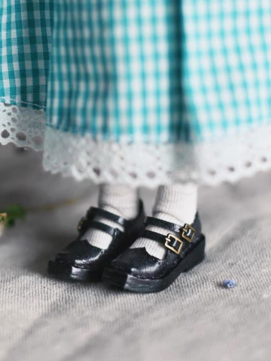 Leather Mary Jane Black Blythe Flats | ToastDoll