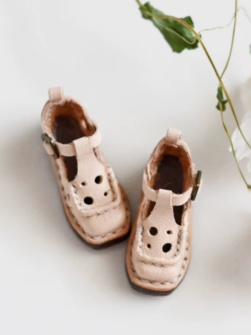 Cheese Hollow Leather Blythe Flats - Handmade Doll Shoes - ToastDoll