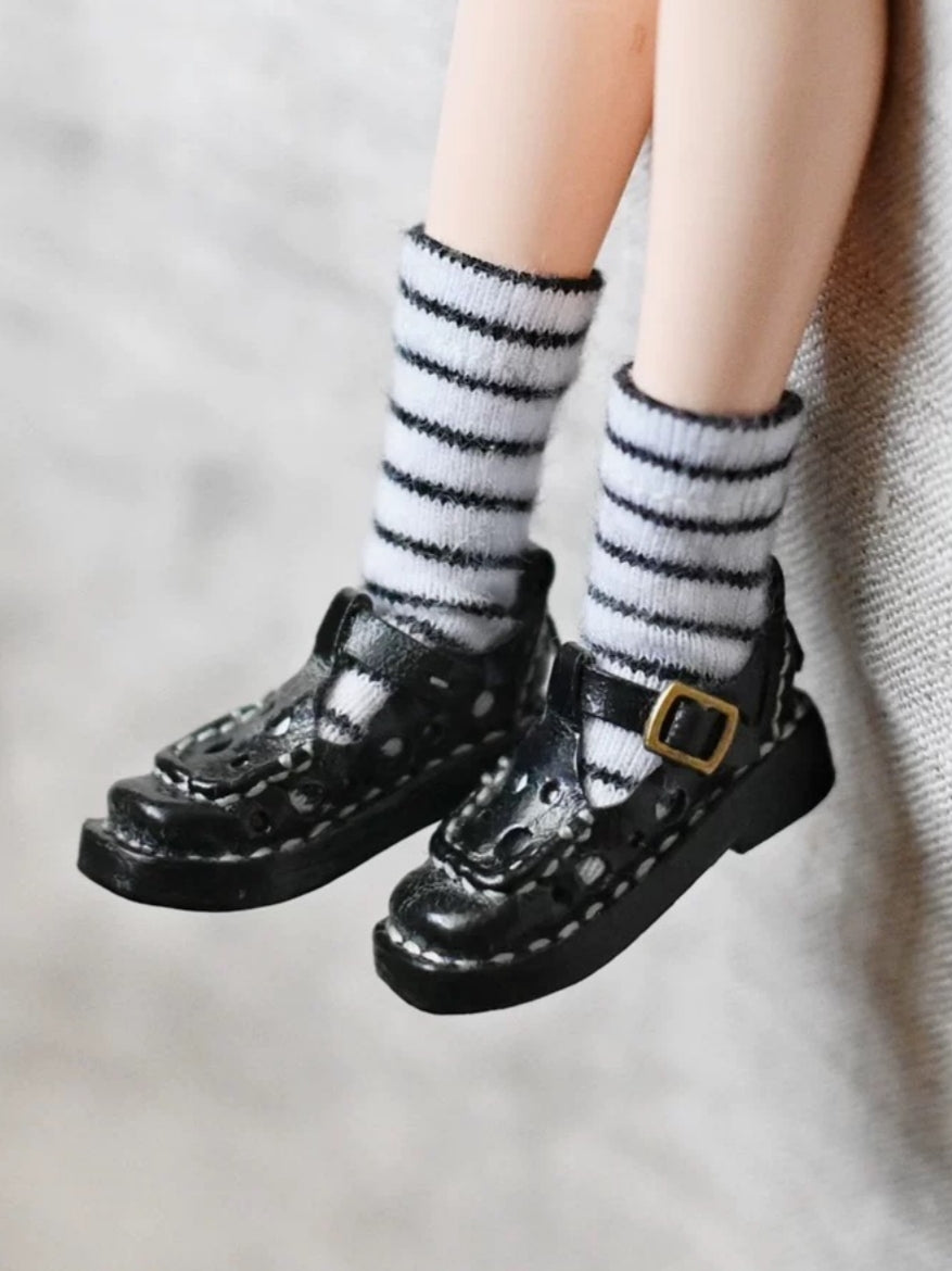Cheese Hollow Leather Blythe Flats - Handmade Doll Shoes - ToastDoll