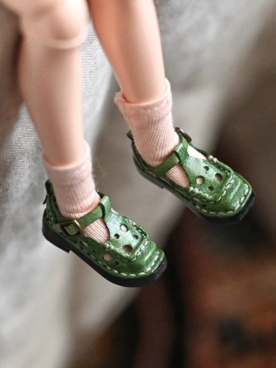 Cheese Hollow Leather Blythe Flats - Handmade Doll Shoes - ToastDoll