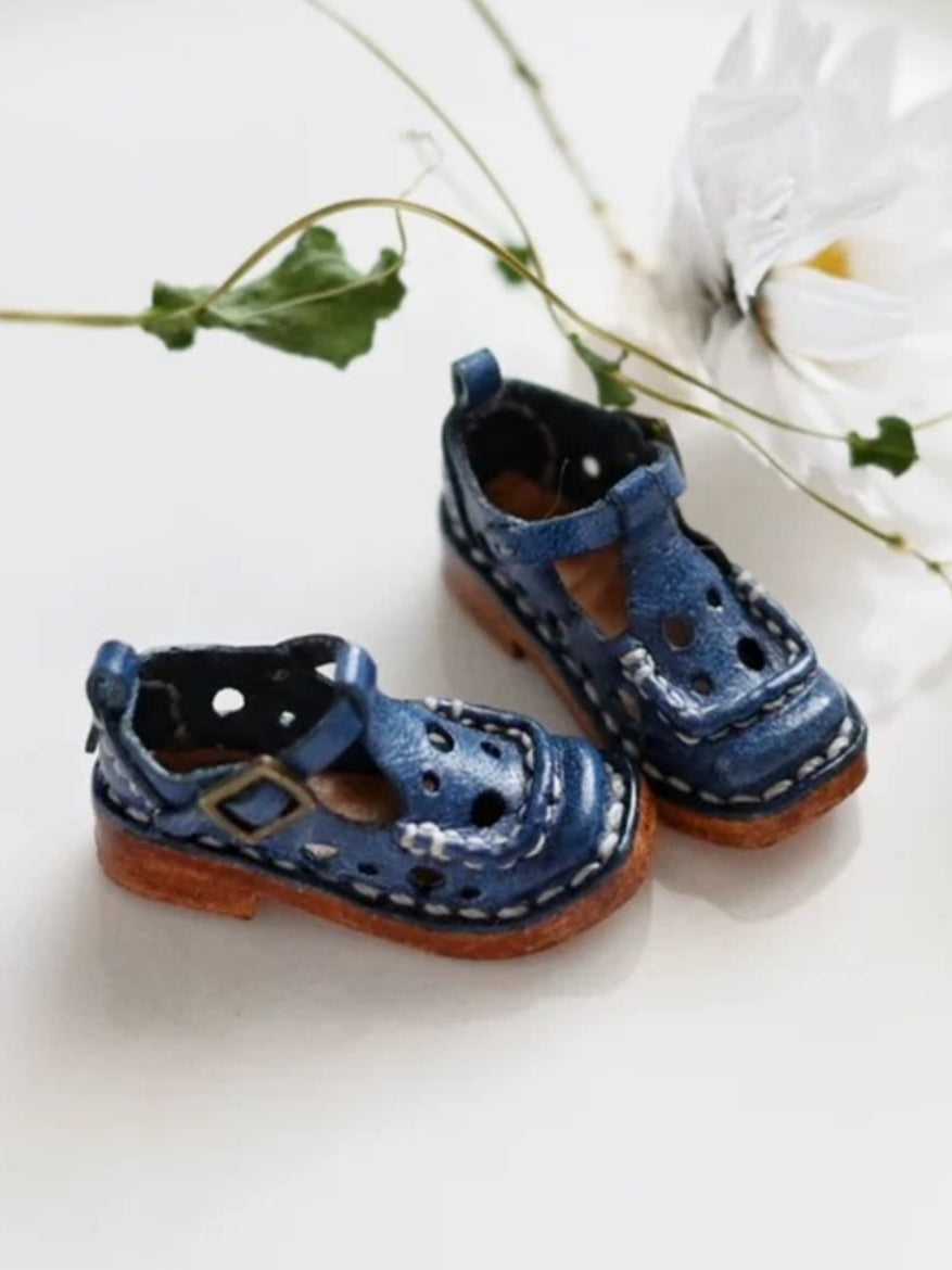 Cheese Hollow Leather Blythe Flats - Handmade Doll Shoes - ToastDoll