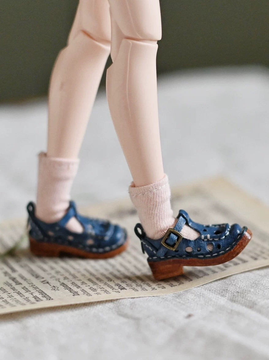 Cheese Hollow Leather Blythe Flats - Handmade Doll Shoes - ToastDoll