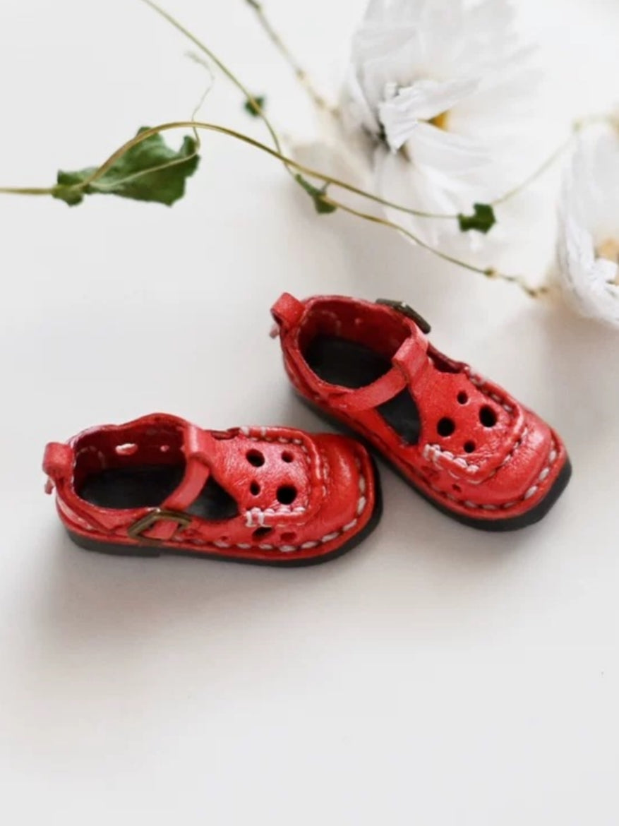 Cheese Hollow Leather Blythe Flats - Handmade Doll Shoes - ToastDoll