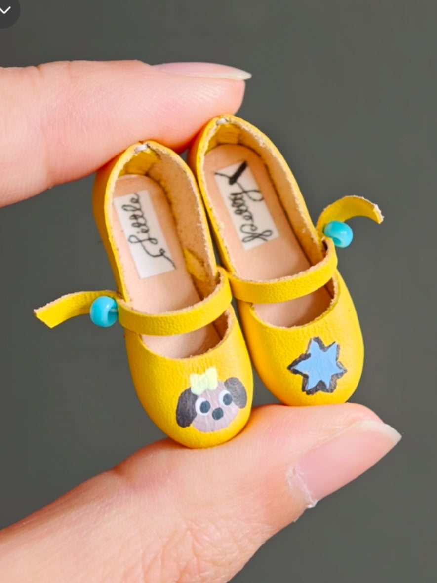 Hand-painted Leather Blythe Mary Jane - Handmade Doll Shoes - ToastDoll