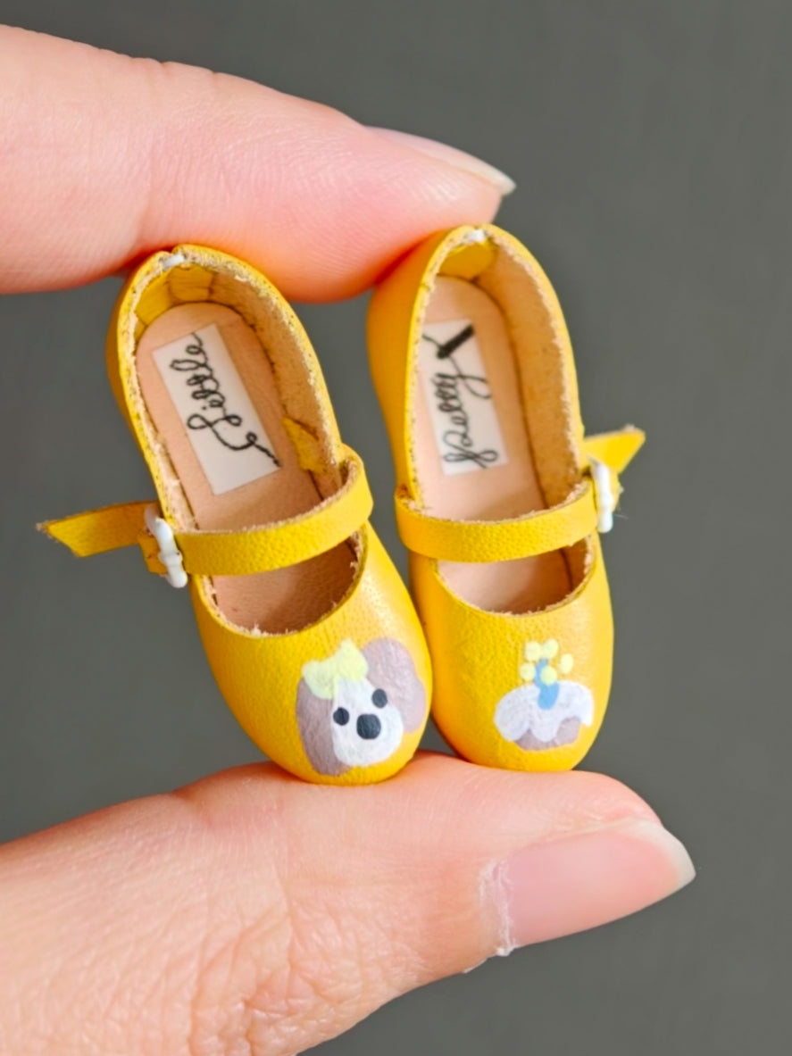 Hand-painted Leather Blythe Mary Jane - Handmade Doll Shoes - ToastDoll
