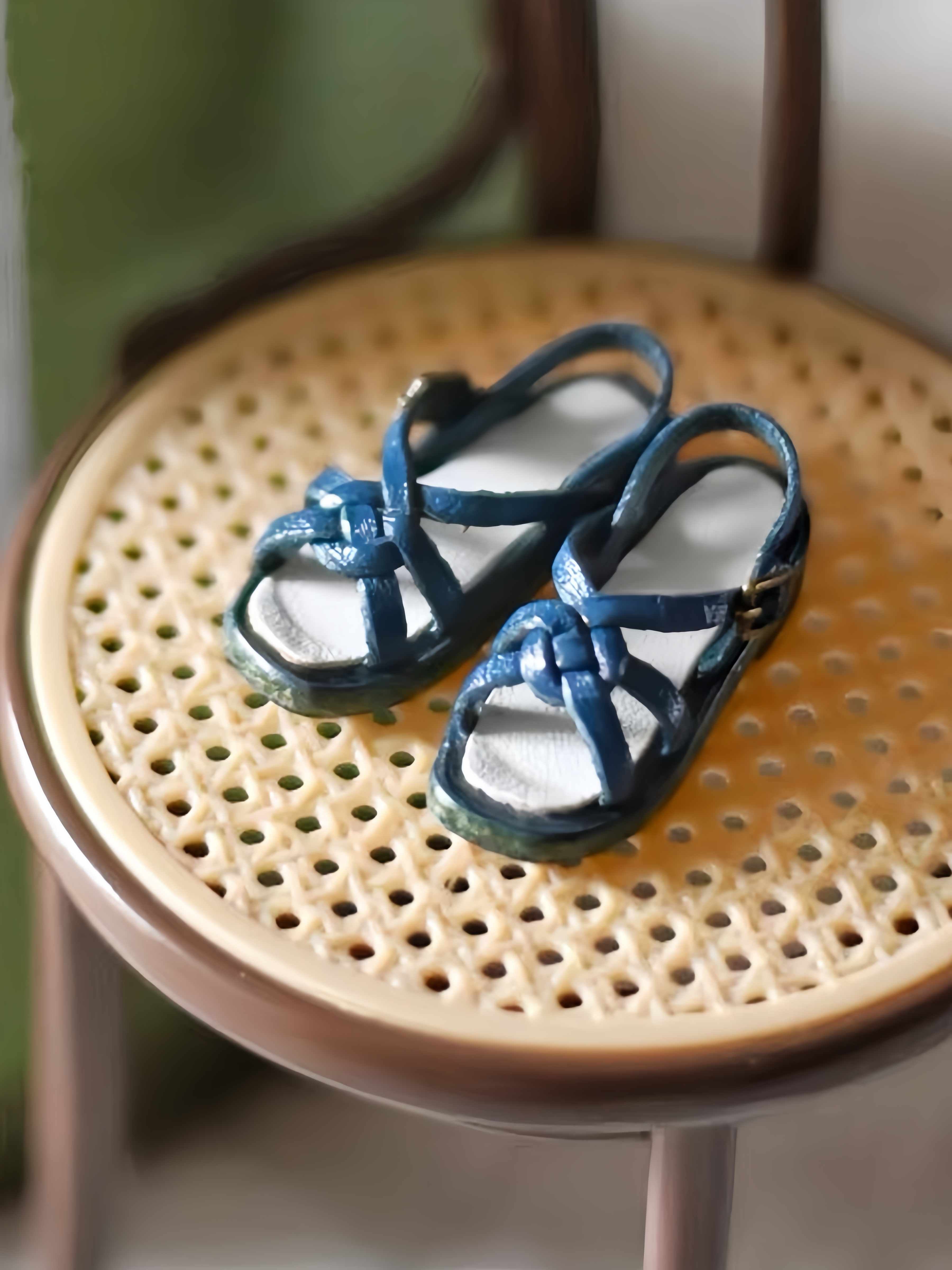 Retro Leather Blythe OB11 Sandals - Handmade Doll Shoes - ToastDoll