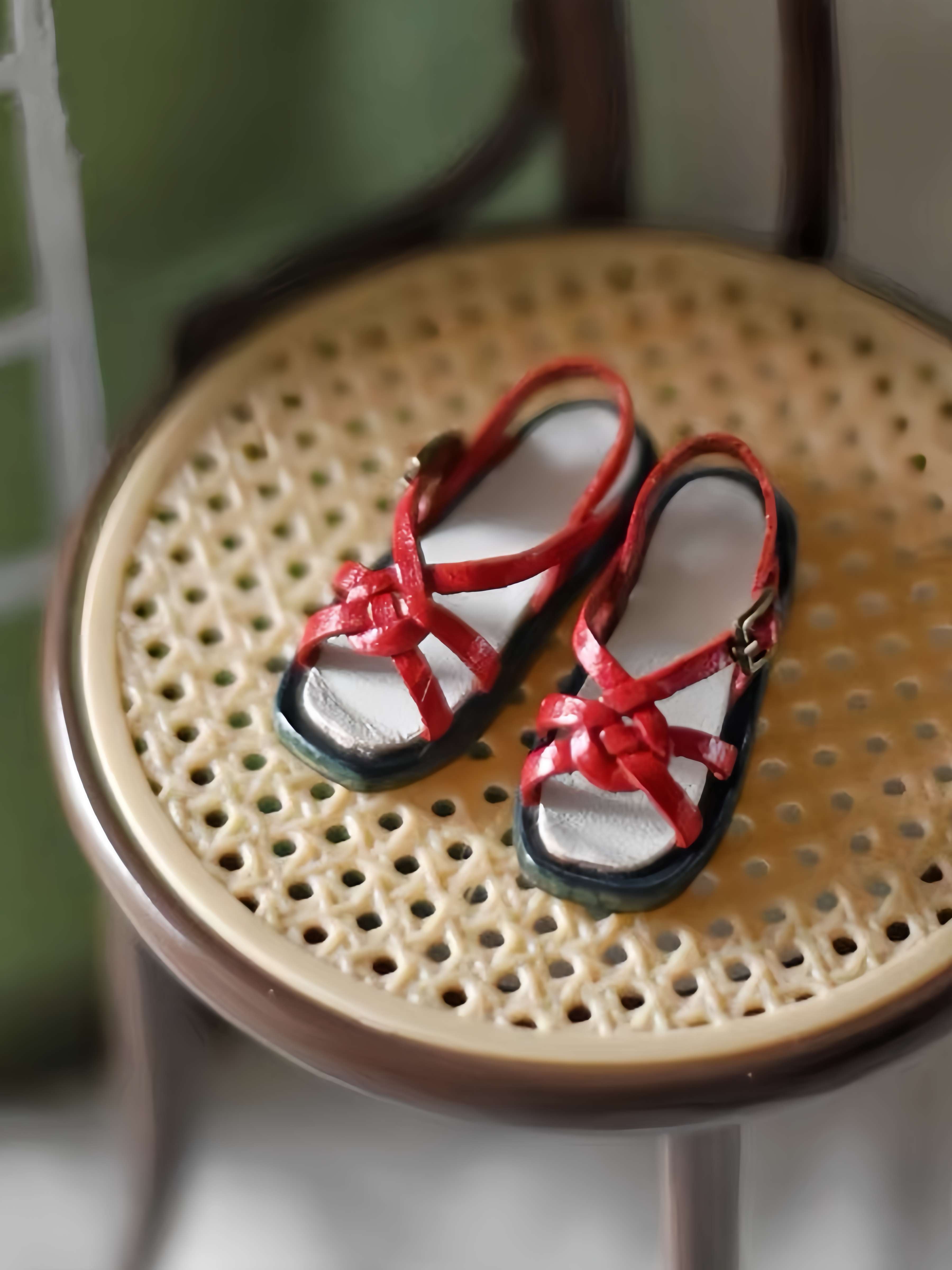 Retro Leather Blythe OB11 Sandals - Handmade Doll Shoes - ToastDoll