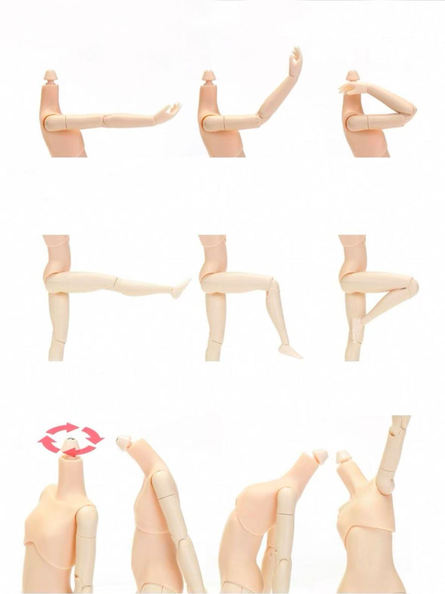 Obitsu Femal Doll Body, Ob22/ Ob24, 22cm/ 24 cm,Bust S, White/Natural Color