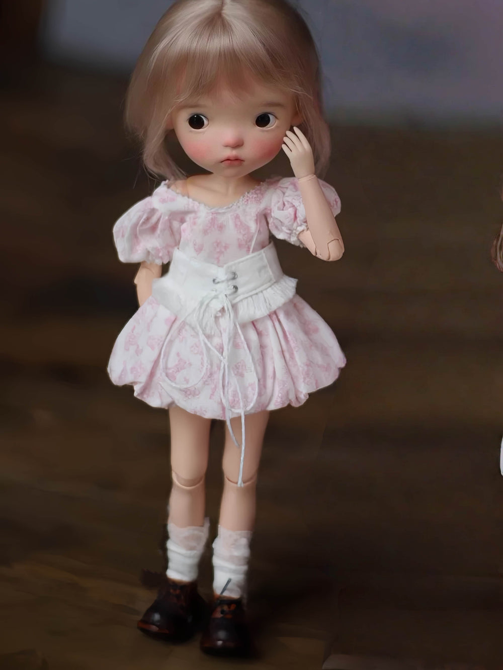 Floral Puff Sleeve Blythe 1/6 BJD Short Dress | ToastDoll