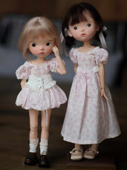 Floral Puff Sleeve Blythe 1/6 BJD Dress | ToastDoll