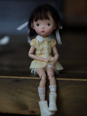 Yellow Striped Collar Blythe BJD Dress Front View | ToastDoll
