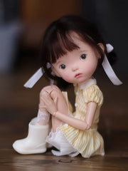 Yellow Striped Collar Blythe BJD Dress Side View | ToastDoll