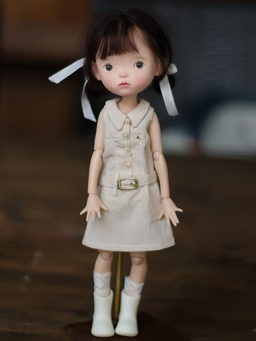 Preppy Belted Shirt Blythe BJD Dress Standing Pose | ToastDoll
