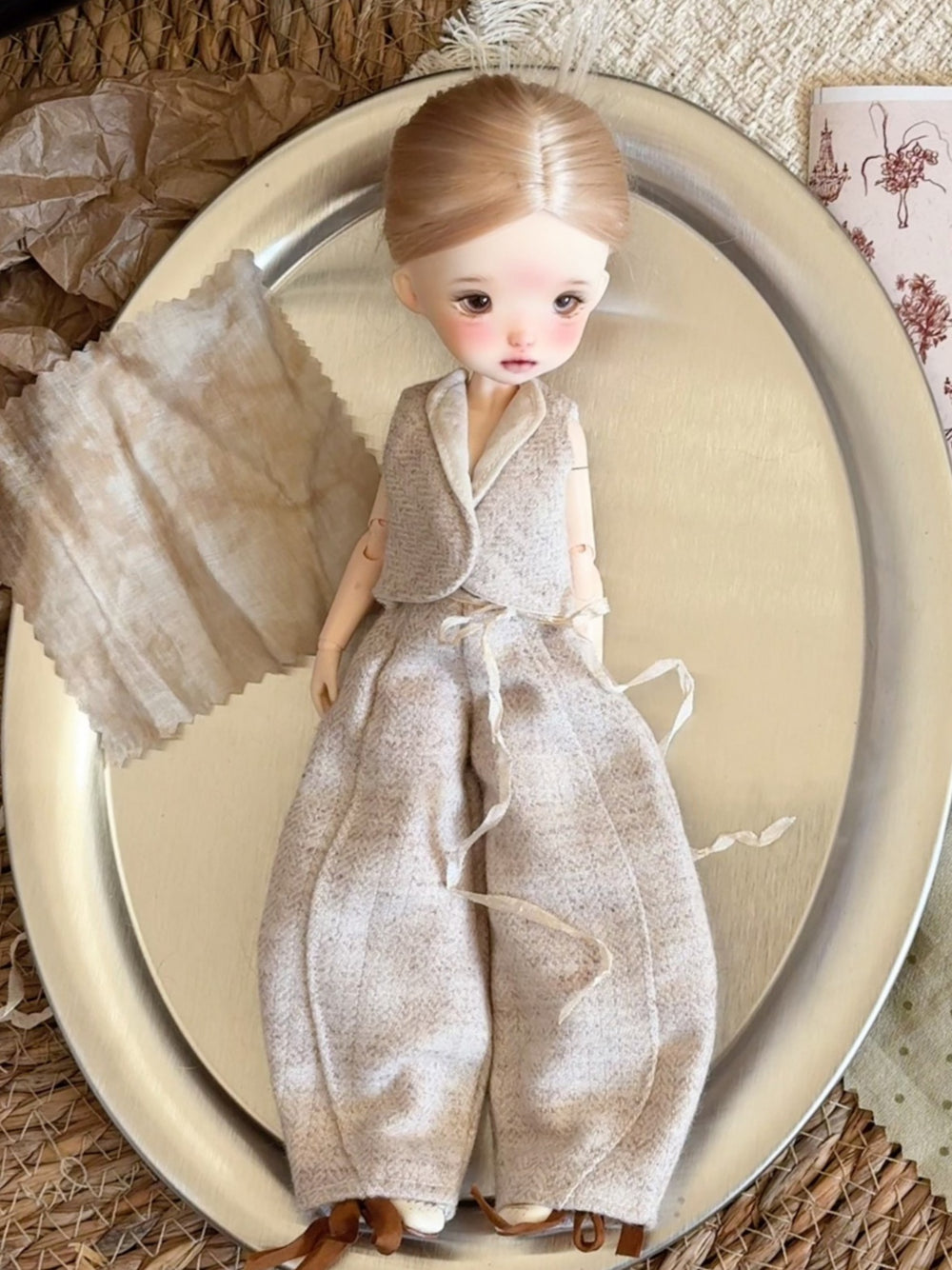Vest Curved Pants Blythe 1/6 BJD Outfit Front View | ToastDoll