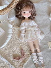 White Off-Shoulder Blythe BJD Outfit Detail | ToastDoll