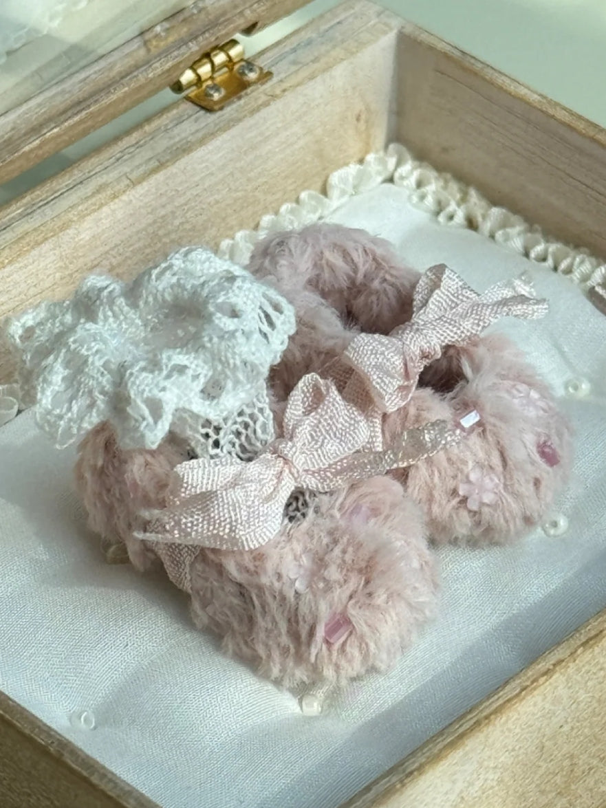 Fluffy Bow Handmade Blythe Pink Shoes | ToastDoll