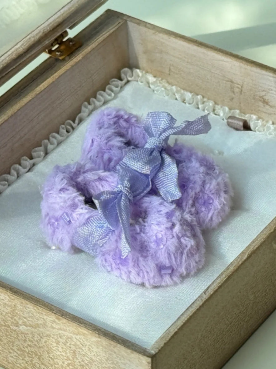 Fluffy Bow Handmade Blythe Purple Shoes | ToastDoll
