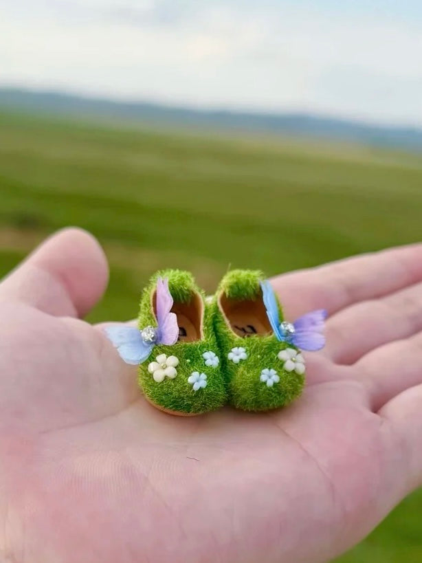 [IN STOCK] Green Fairy  Blythe Flats - Handmade Doll Shoes - ToastDoll