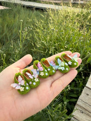 [IN STOCK] Green Fairy  Blythe Flats - Handmade Doll Shoes - ToastDoll