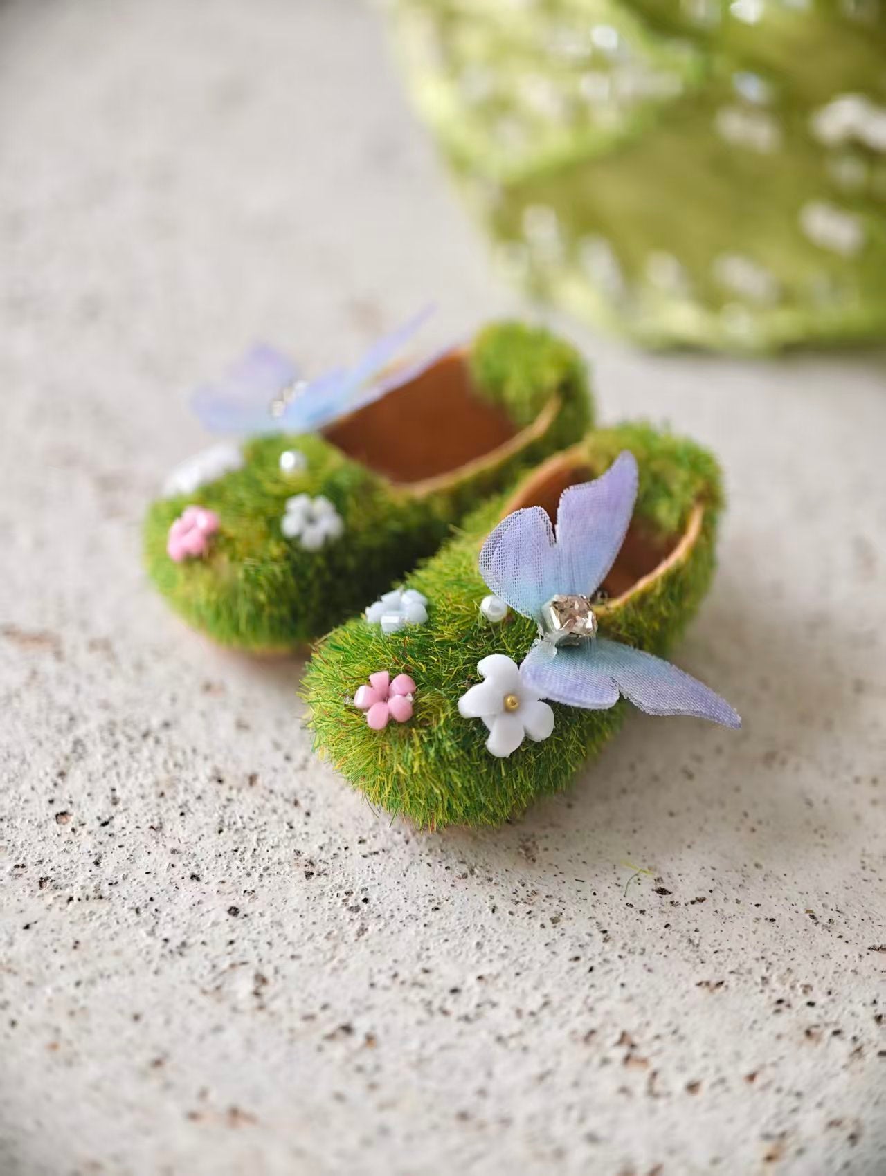 [IN STOCK] Green Fairy  Blythe Flats - Handmade Doll Shoes - ToastDoll