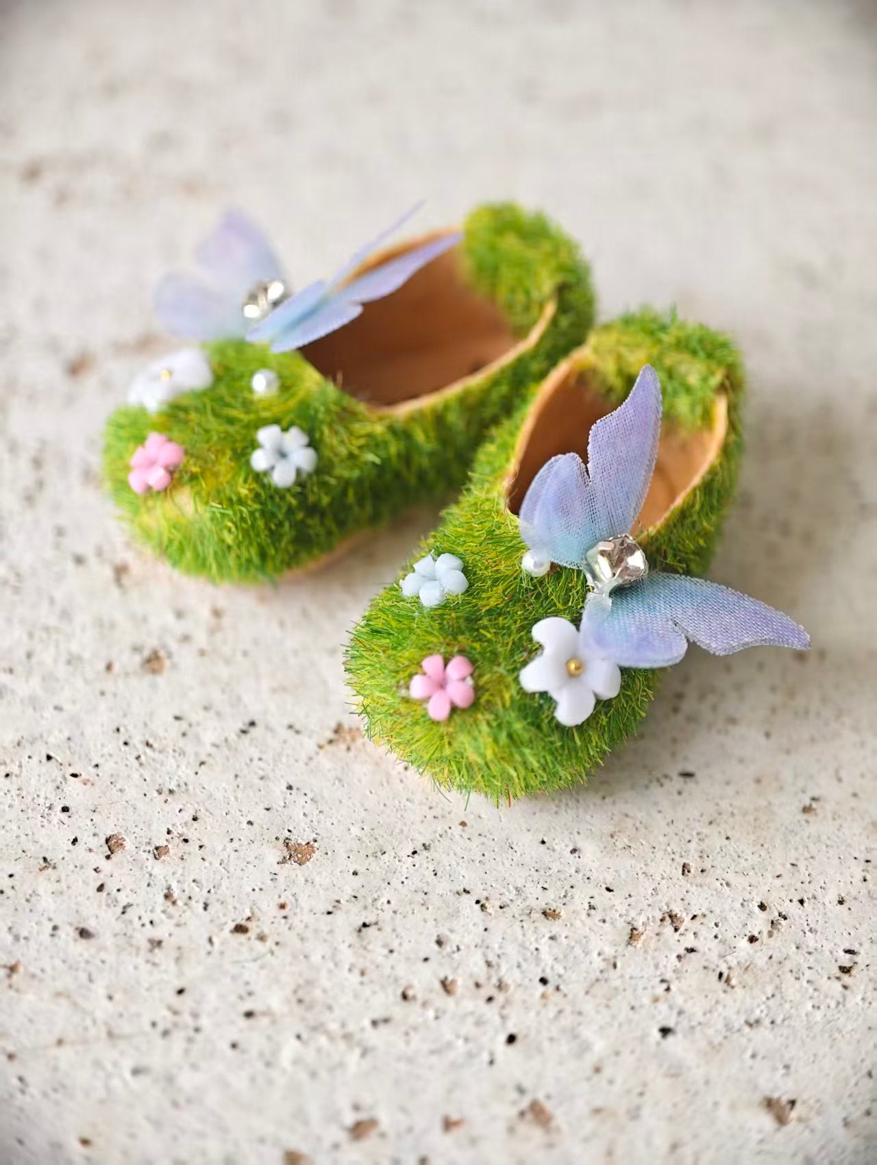 [IN STOCK] Green Fairy  Blythe Flats - Handmade Doll Shoes - ToastDoll