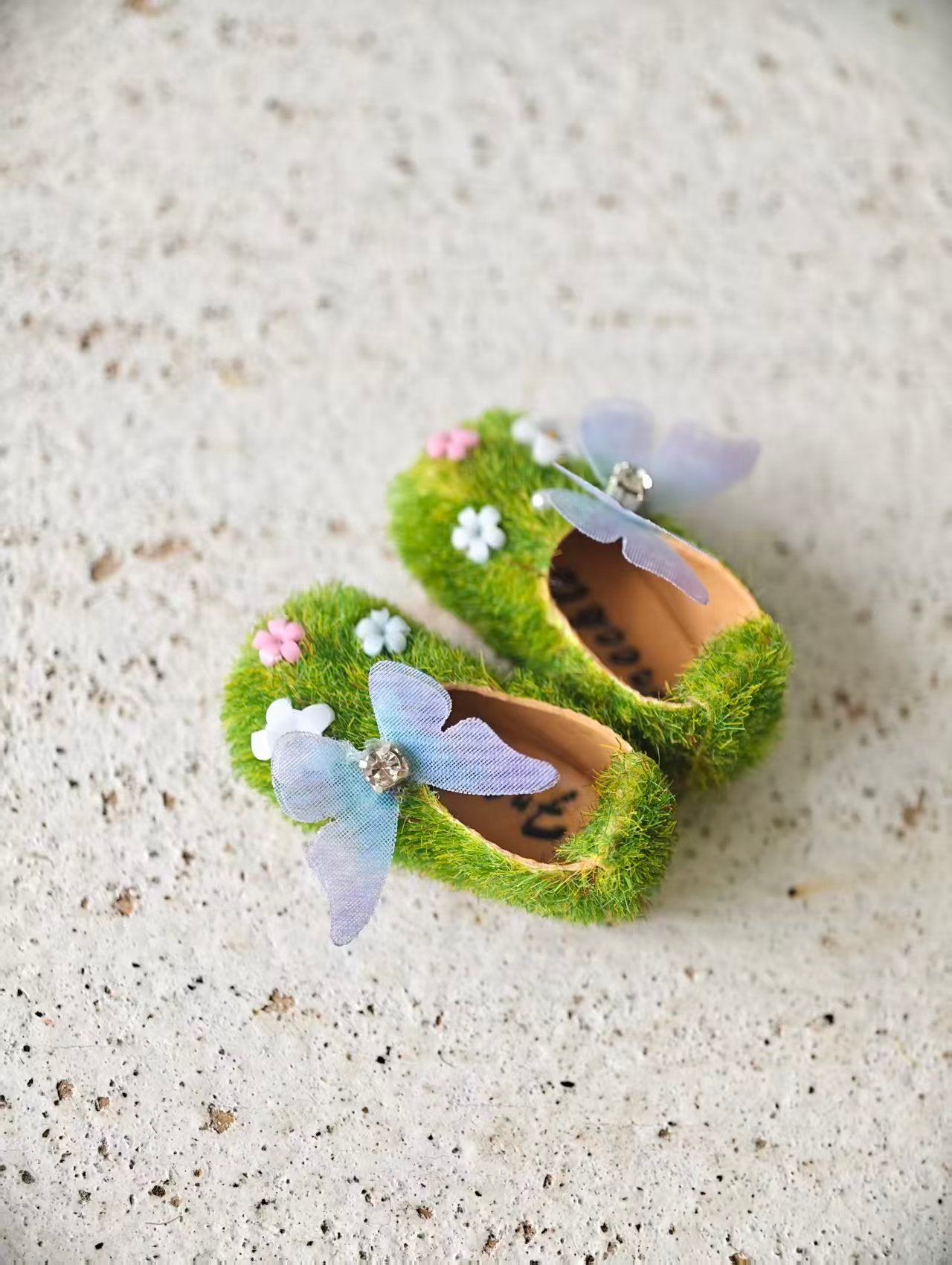 [IN STOCK] Green Fairy  Blythe Flats - Handmade Doll Shoes - ToastDoll