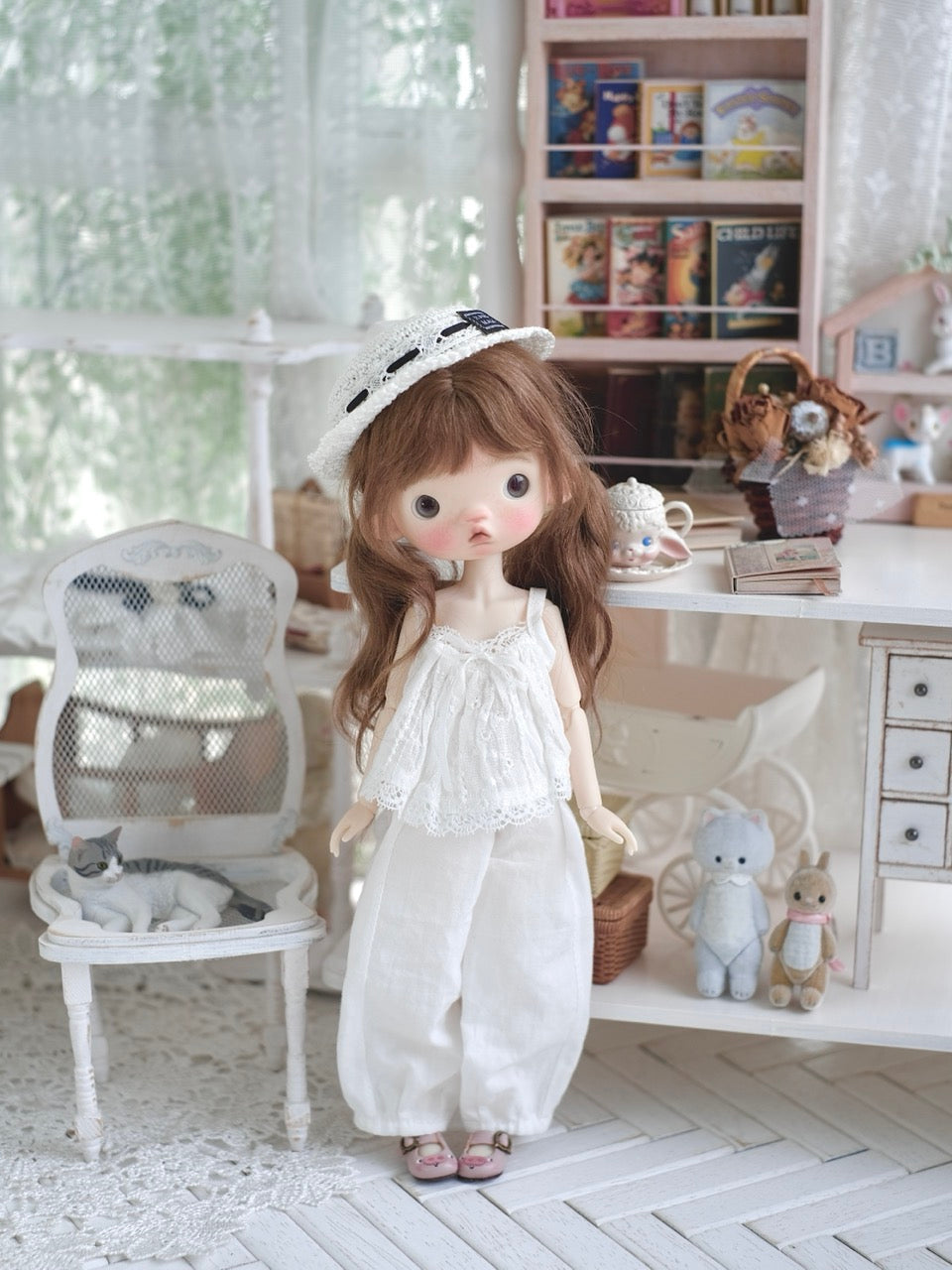 Sweet White Blythe BJD Outfit - Handmade Doll Clothes - ToastDoll