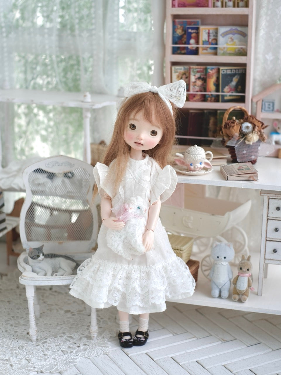 Sweet White Blythe BJD Outfit - Handmade Doll Clothes - ToastDoll
