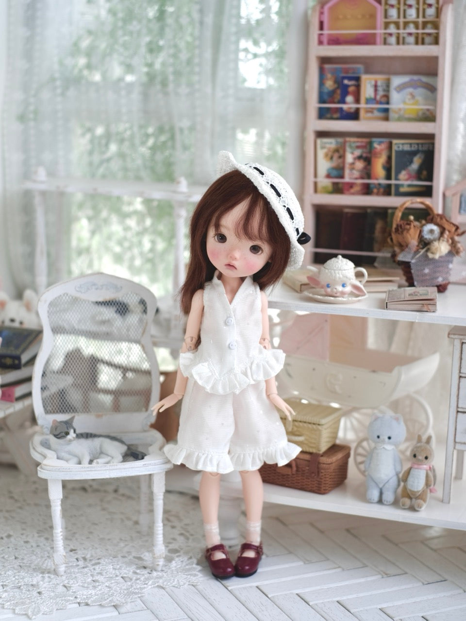 Sweet White Blythe BJD Outfit - Handmade Doll Clothes - ToastDoll