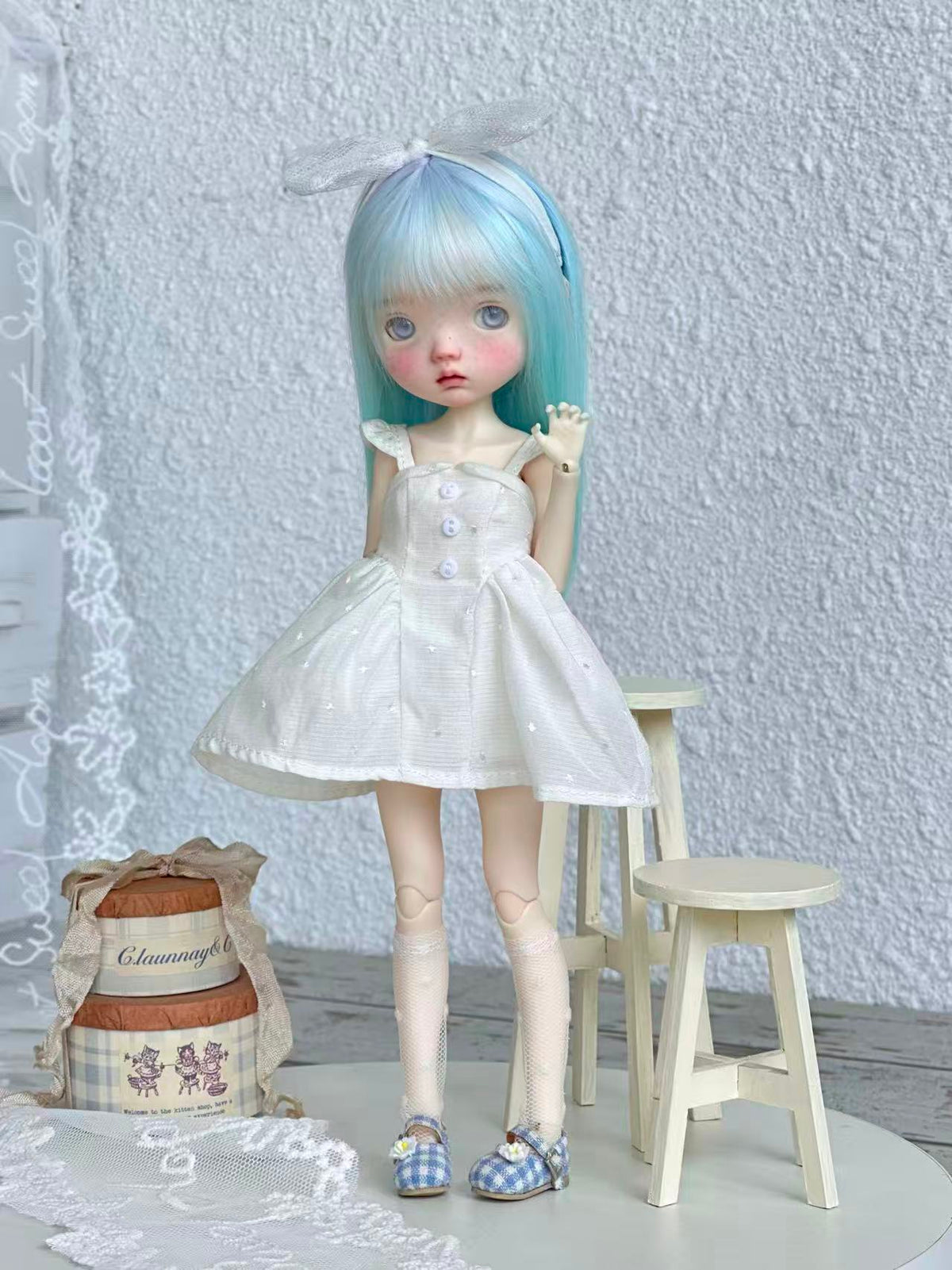 Cozy White 1/6 BJD Outfit - Handmade Doll Clothes - ToastDoll