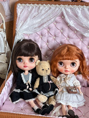 Handmade Doll Case Carrier, Faux Rattan