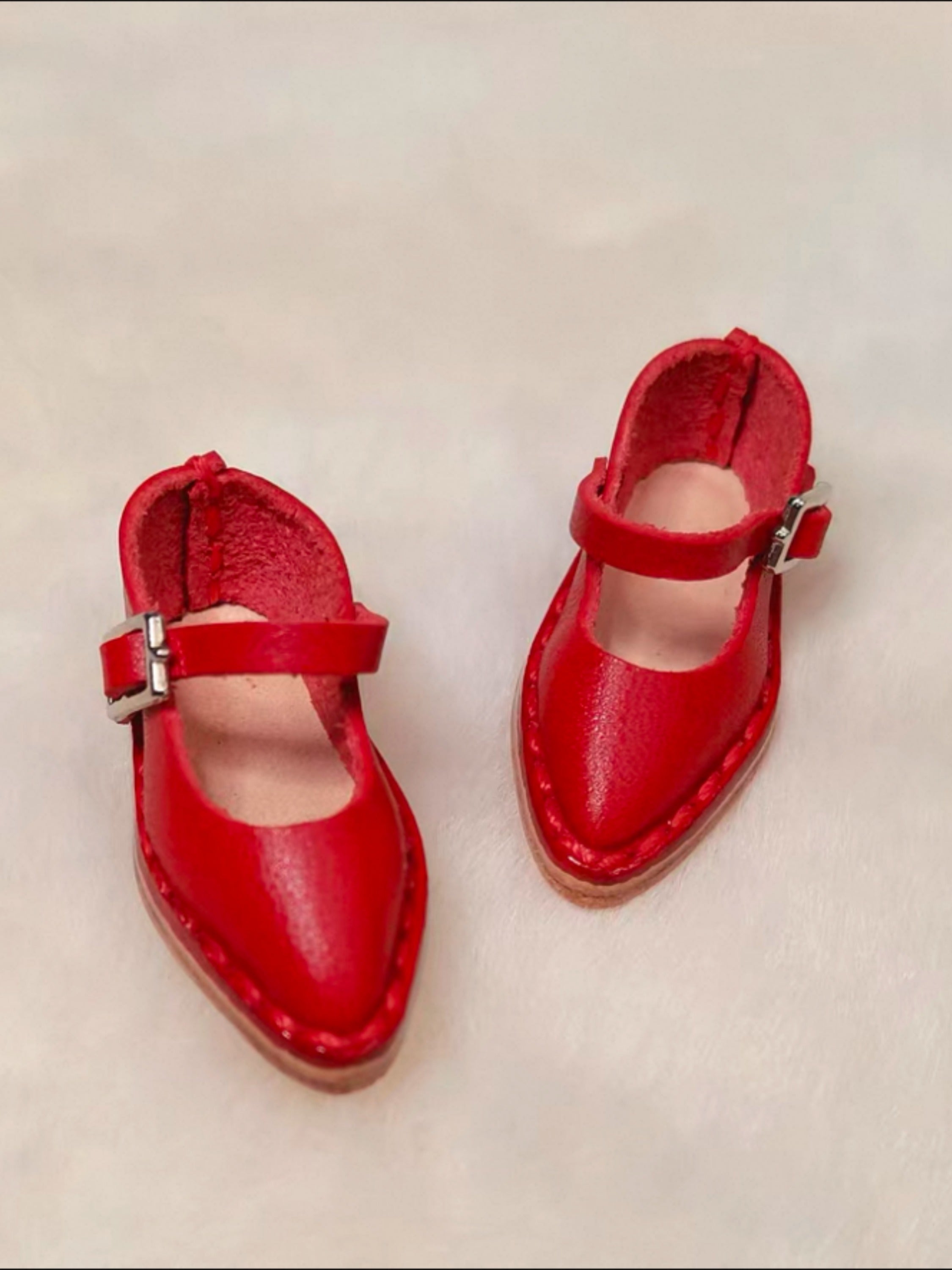 Handmade Shoes for Blythe, Pointed-Toe Mary Jane Shoes