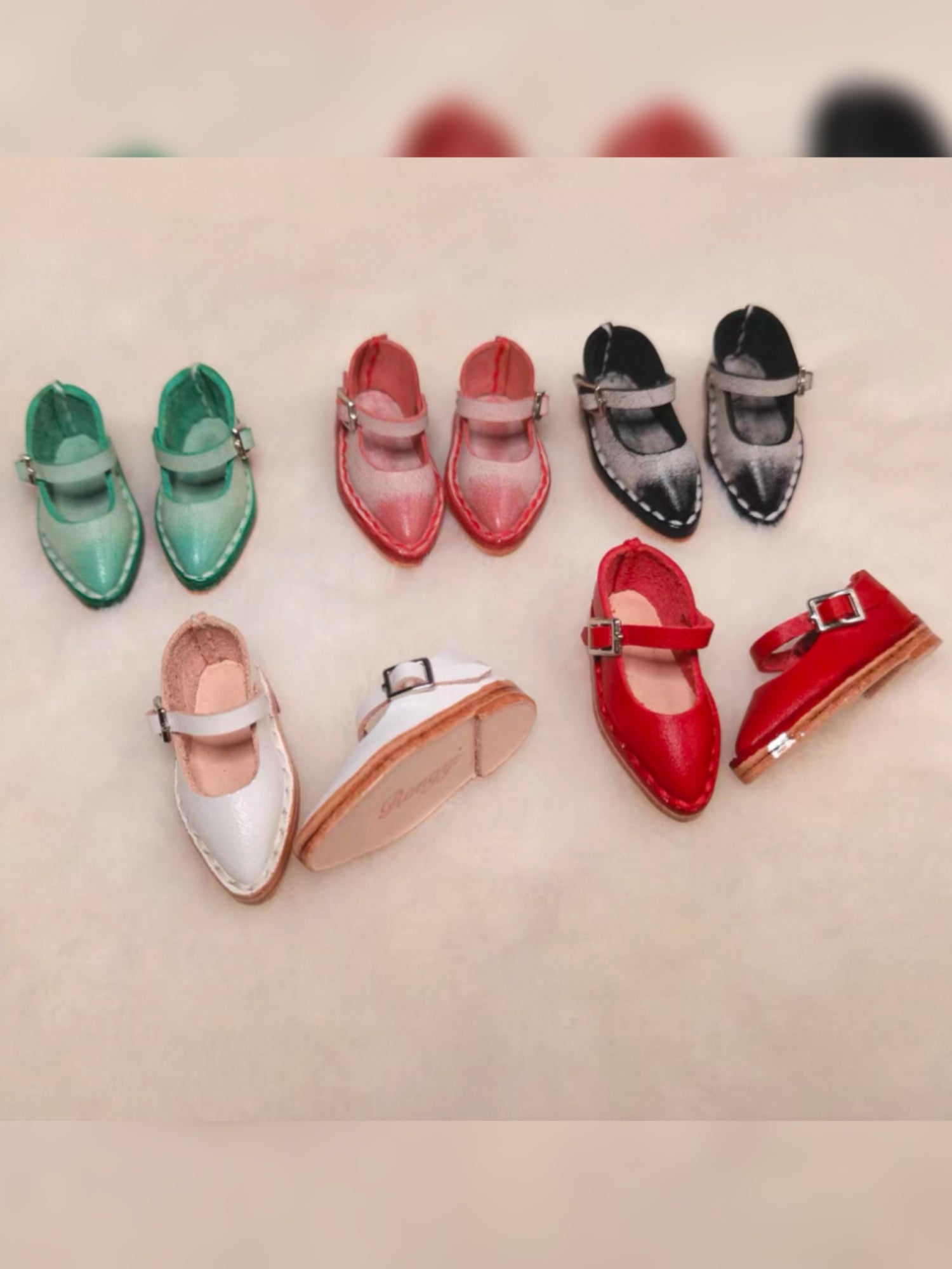 Handmade Shoes for Blythe, Pointed-Toe Mary Jane Shoes