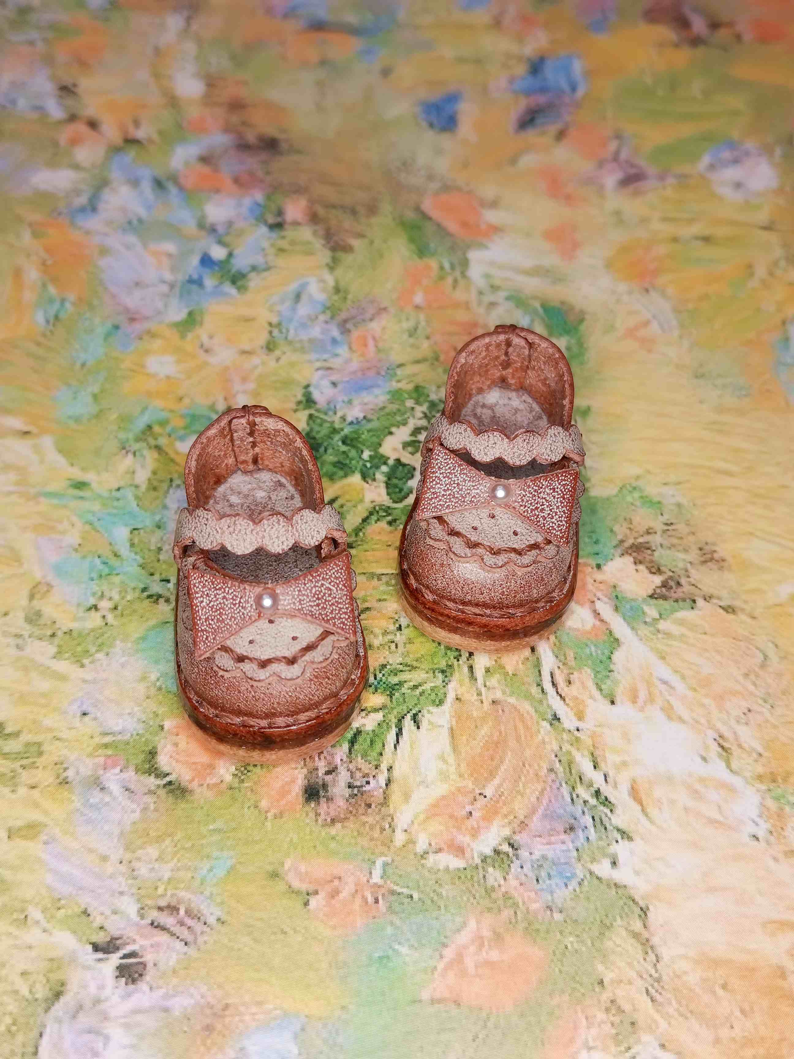 Handmade Shoes for Blythe, Knot Leather Shoes
