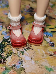 Handmade Shoes for Blythe, Square Toe Leather Shoes