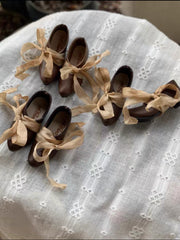 Handmade Shoes for Blythe, Ribbon Bow Leather Flats