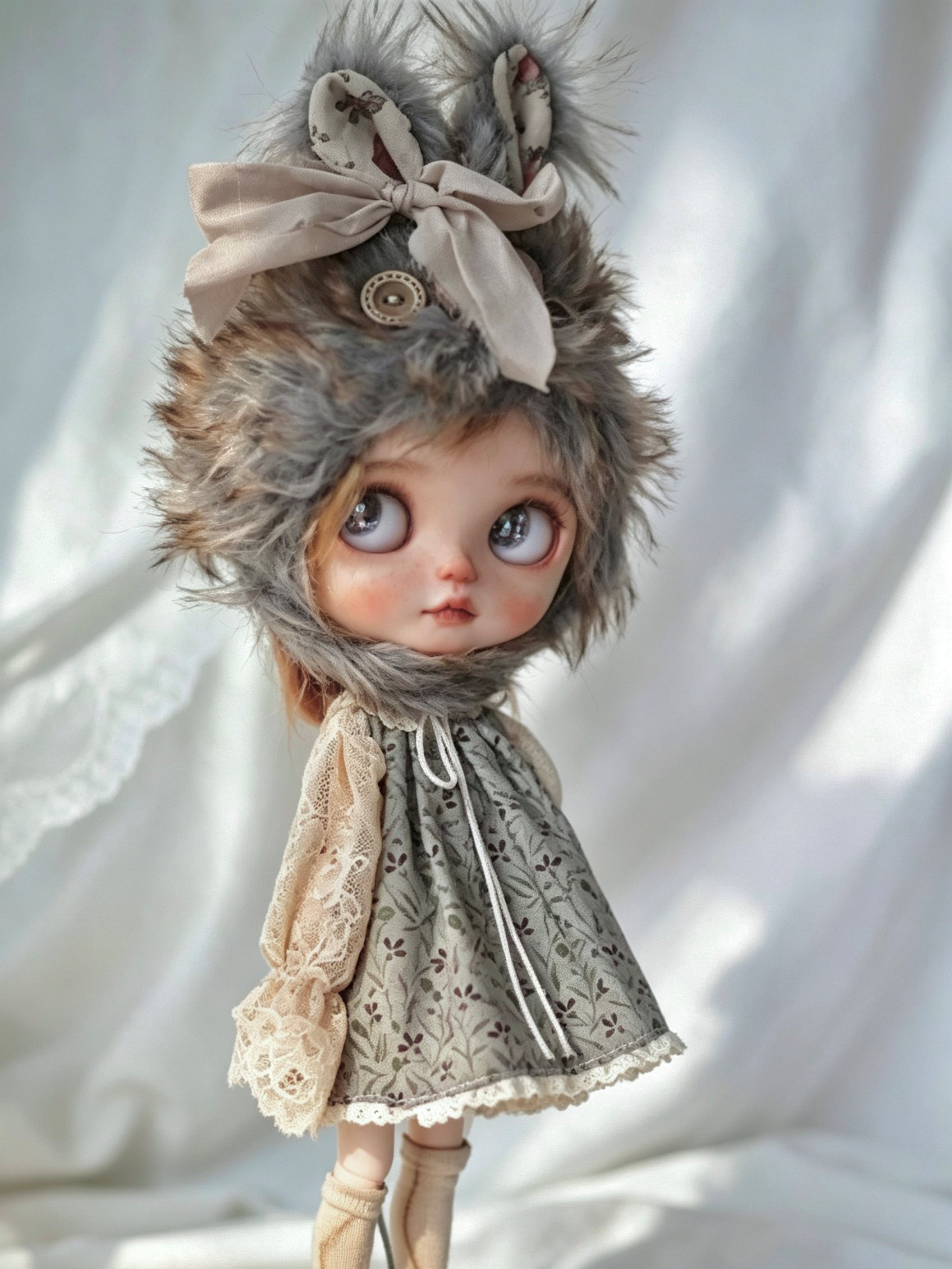Crazy Bunny Blythe Outfit On Doll Display | ToastDoll