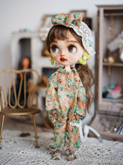 Handmade Outfit for Blythe/Obitsu, Rose Jumpsuit Suit