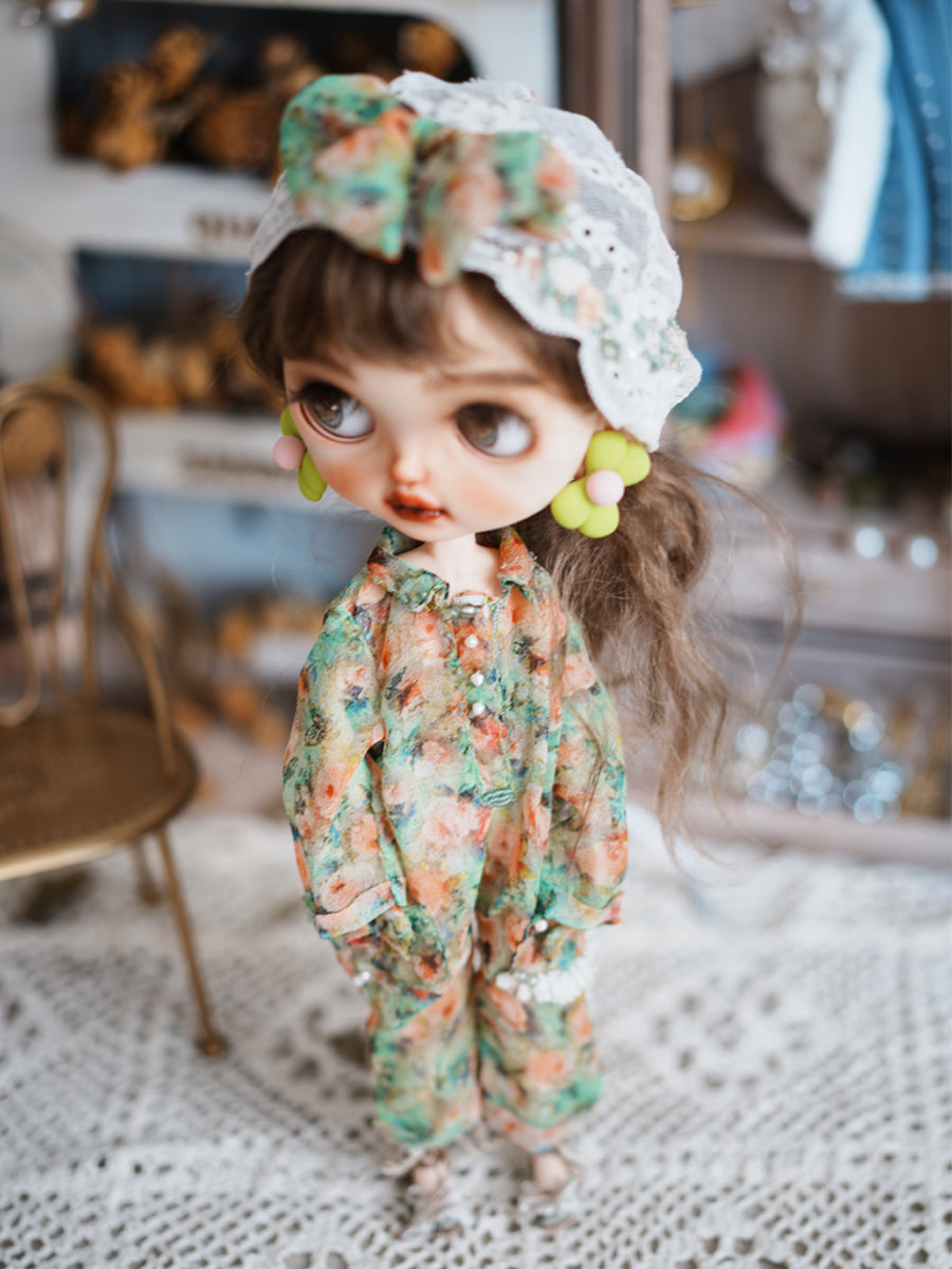 Handmade Outfit for Blythe/Obitsu, Rose Jumpsuit Suit