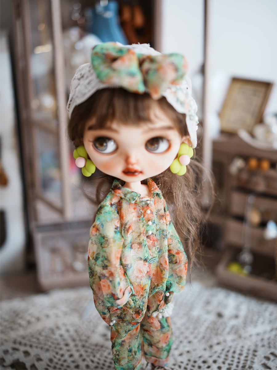 Handmade Outfit for Blythe/Obitsu, Rose Jumpsuit Suit