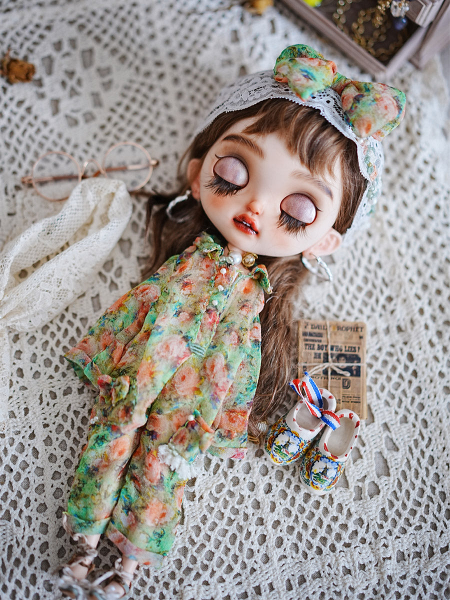 Handmade Outfit for Blythe/Obitsu, Rose Jumpsuit Suit