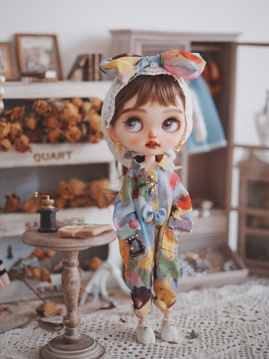 Handmade Outfit for Blythe/Obitsu, Sky Jumpsuit Suit