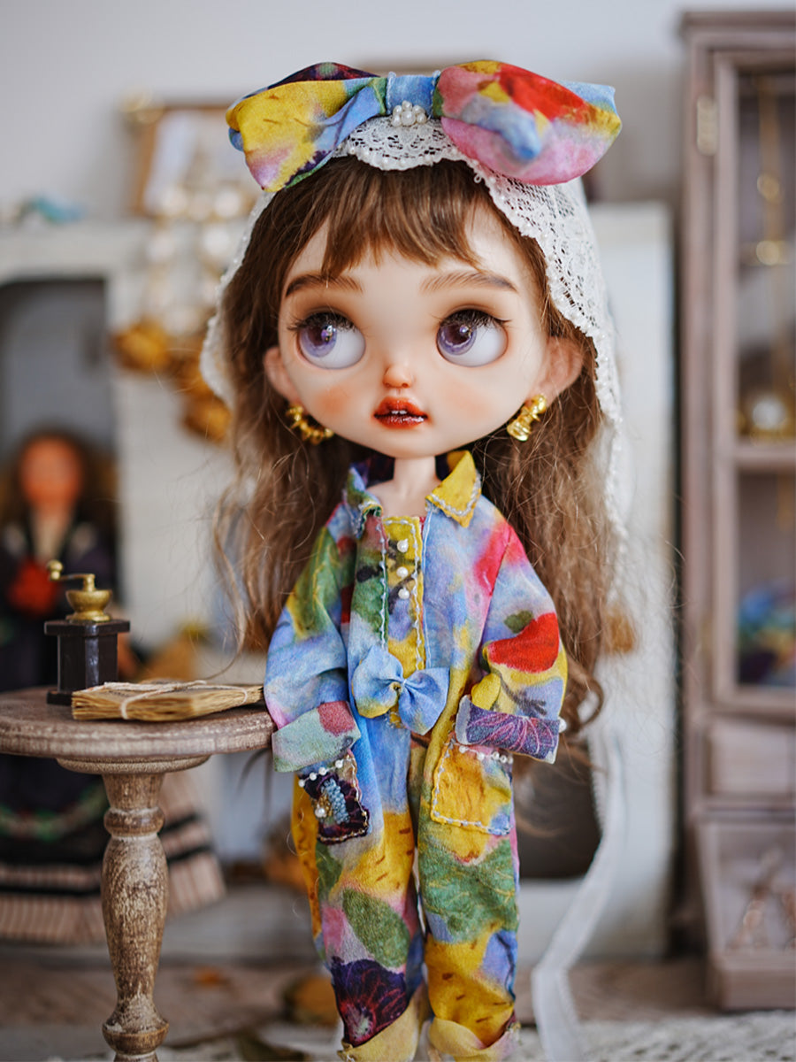 Handmade Outfit for Blythe/Obitsu, Sky Jumpsuit Suit
